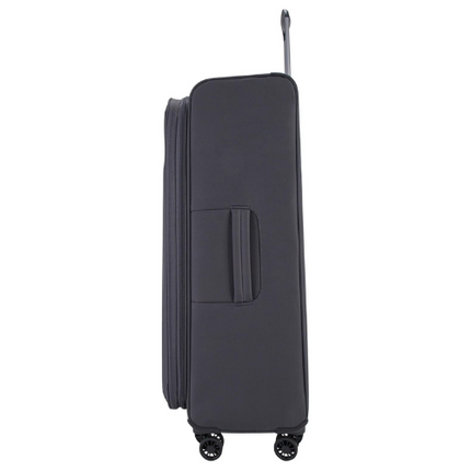Pierre Cardin Luggage set of 5 Softside Lightweight Suitcase for Travel, TSA Approved Lock, Anti Theft Double Zipper, Mercury Collection (Black)
