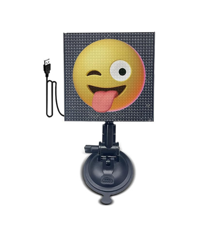 Jucyuanhang Bluetooth App Control LED Sign, 5.1 * 5.1 In APP Control RGB LED Car Rear Window Expression Screen