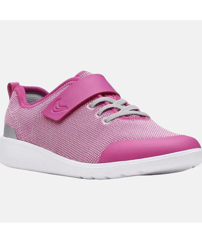 Clarks Hoop Run Girl's Sneakers in Pink - Fun and Fashionable