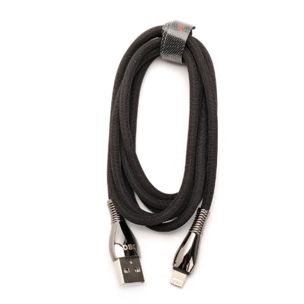 JBQ Nylon Lightning To USB Data Cable Cb-12P2, 3.0A, 150cm, Black