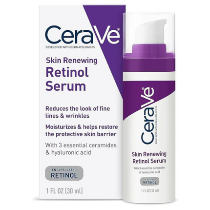 CeraVe Anti Aging Retinol Serum 1 Ounce Cream Serum for Smoothing Fine Lines and Skin Brightening Fragrance Free, 1 Fl Oz