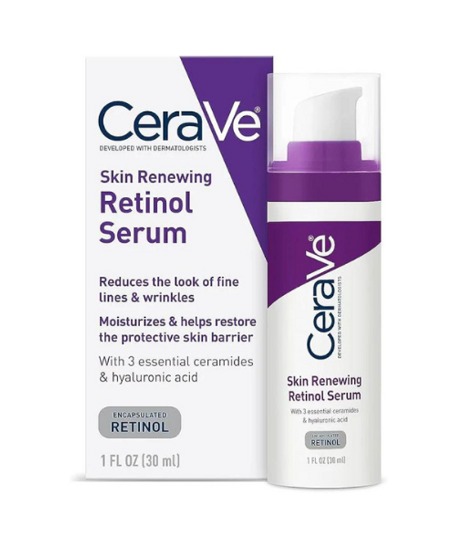 CeraVe Anti Aging Retinol Serum 1 Ounce Cream Serum for Smoothing Fine Lines and Skin Brightening Fragrance Free, 1 Fl Oz