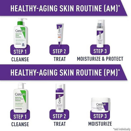 CeraVe Anti Aging Retinol Serum 1 Ounce Cream Serum for Smoothing Fine Lines and Skin Brightening Fragrance Free, 1 Fl Oz