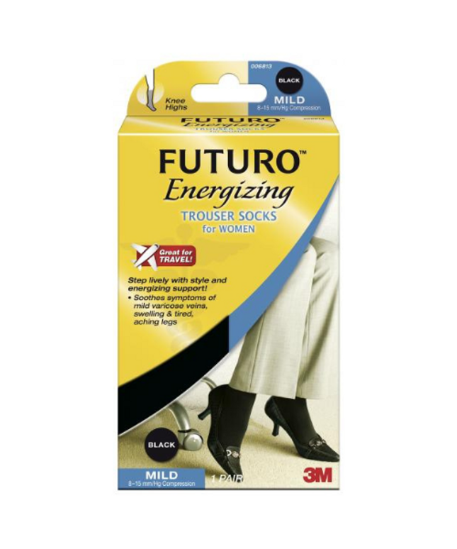 Futuro Energizing Trouser Socks for Women Mild Large Black 1 Pair
