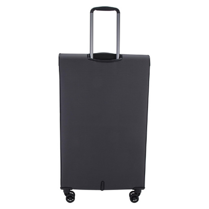 Pierre Cardin Luggage set of 5 Softside Lightweight Suitcase for Travel, TSA Approved Lock, Anti Theft Double Zipper, Mercury Collection (Black)