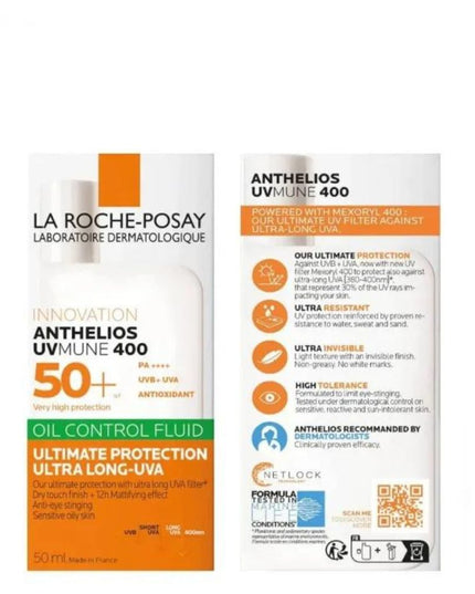 La Roche-Posay Anthelios SPF50+ Oil Control Fluide 50ml - Stay Shine-Free
