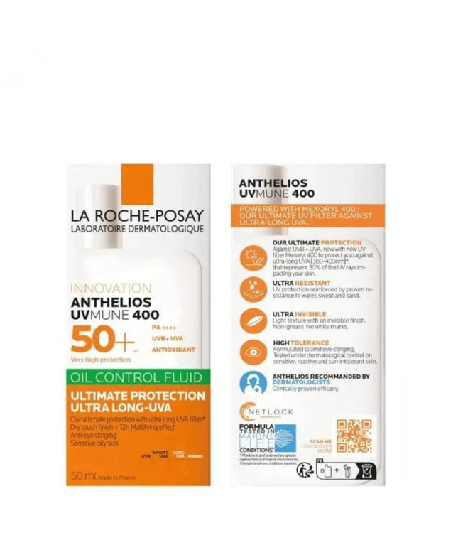 La Roche-Posay Anthelios SPF50+ Oil Control Fluide 50ml - Stay Shine-Free