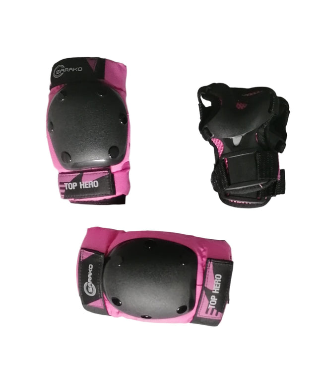 Top Hero Protective Gear For Elbow,Wrist & Knee Protection, Pink & Black