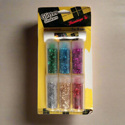Flamingo Holographic Glitter Shaker 6 Colors With 1Pcs 8G Glu Stick