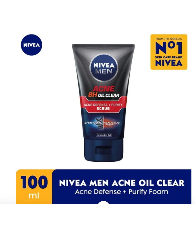 NIVEA MEN Acne Oil Clear Acne Defense + Purify Scrub 100ml