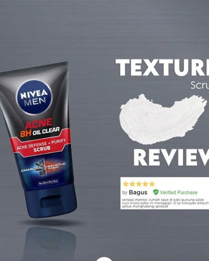 NIVEA MEN Acne Oil Clear Acne Defense + Purify Scrub 100ml