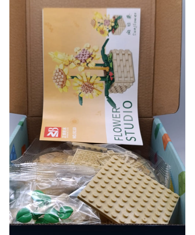 SATHIBI Flowers Building Set for Adults, Flower Sunflower Collection Home Decor Display, Creative Toy Gift for Boys Girls 6+ (550 PCS)