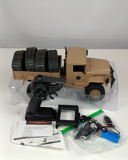 Spobot RC Military Transport Truck, RC Off-Road Vehicle 6WD with All Terrain, Remote Control Rack Car With2 Set of Batteries &Realistic Light is Good for Kid Gift