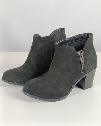 Size: 40 - Luoika Women's Wide Width Ankle Boots, Chunky Heel Side Zipper Extra Wide Winter Booties, black