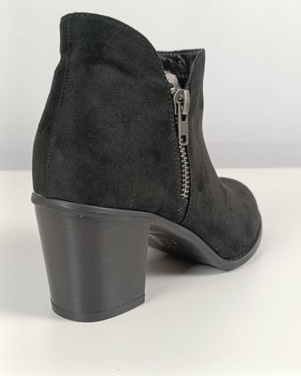 Size: 40 - Luoika Women's Wide Width Ankle Boots, Chunky Heel Side Zipper Extra Wide Winter Booties, black