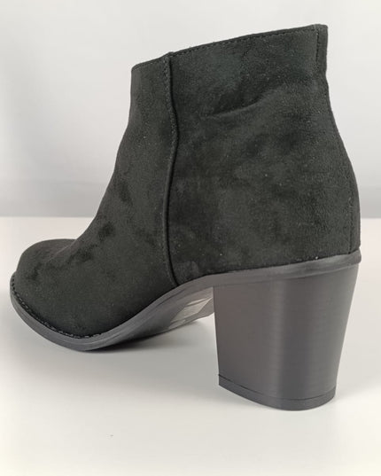 Size: 40 - Luoika Women's Wide Width Ankle Boots, Chunky Heel Side Zipper Extra Wide Winter Booties, black