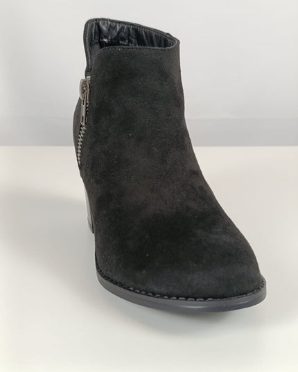 Size: 40 - Luoika Women's Wide Width Ankle Boots, Chunky Heel Side Zipper Extra Wide Winter Booties, black