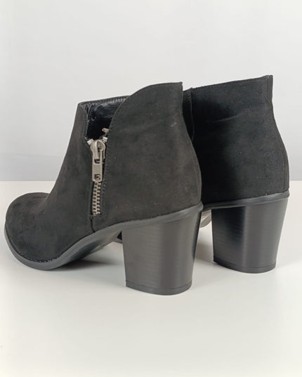 Size: 40 - Luoika Women's Wide Width Ankle Boots, Chunky Heel Side Zipper Extra Wide Winter Booties, black