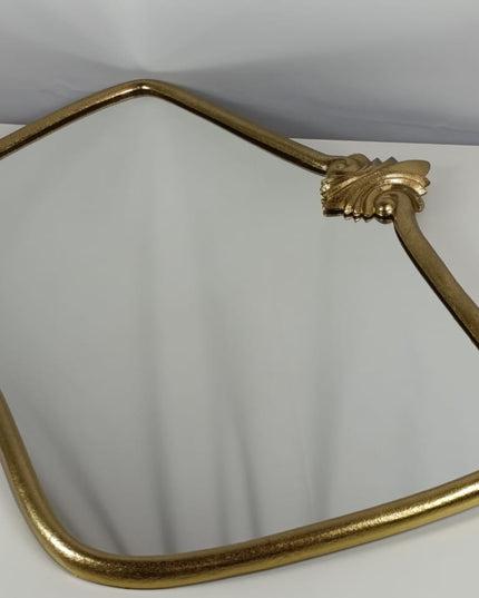 SEALED - 90 CM X 60 CM - Cast Decorative Metal Wall Mirror Gold - Threshold - D
