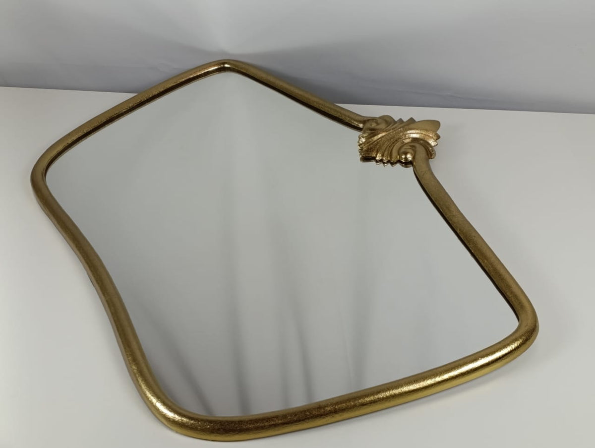 Sealed - 90 Cm X 60 Cm - Cast Decorative Metal Wall Mirror Gold - Threshold - D (Open Box)