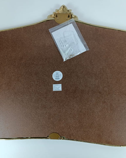 SEALED - 90 CM X 60 CM - Cast Decorative Metal Wall Mirror Gold - Threshold - D