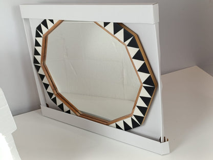 Sealed - 45Cm X 60Cm - Wood Resin Decorative Wall Mirror Brown - Opal House Designed With Jungalow (A) (Open Box)