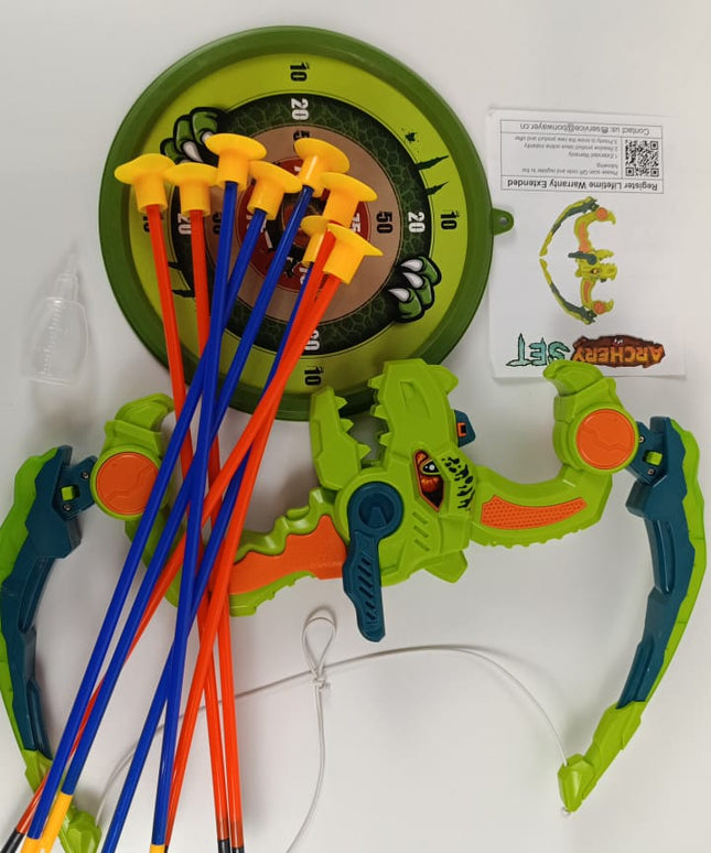 NIDUYONG Bow and Arrow for Kids 8-12, Archery Play Set with Luminous Bow, Toy Set with LED Light, Includes 6 Suction Cup Arrows, Target and Quiver, Indoor & Outdoor Toy for Children Boys & Girl 3-12
