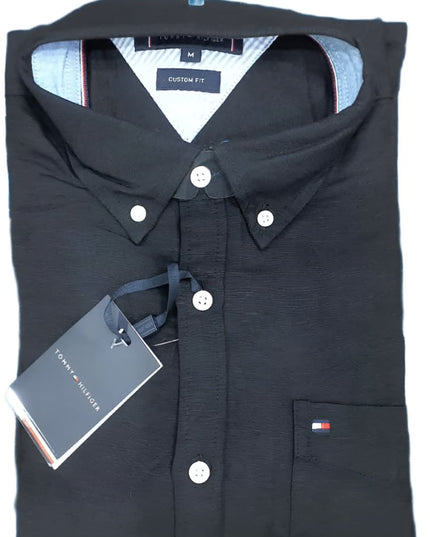 Tommy Hilfiger Men’s Long Sleeve Shirt, BLACK