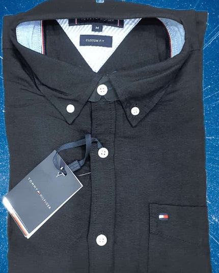 Tommy Hilfiger Men’s Long Sleeve Shirt, BLACK