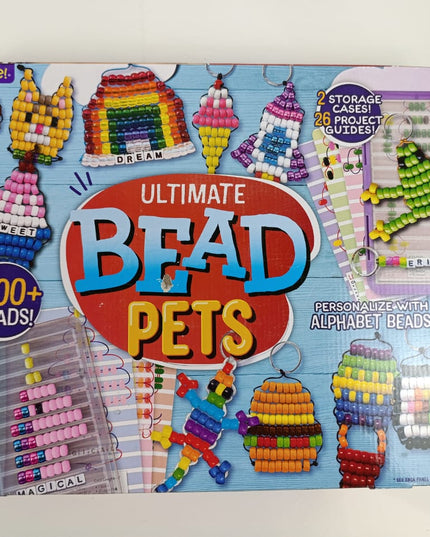 Made By Me Ultimate Bead Pets by Horizon Group USA, Bead Pets Crafts for Kids, Includes Over 1400 Beads, Cording, Keychains & Carabiner Clips, Design Templates, Storage Cases & More
