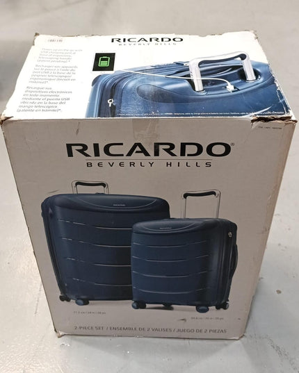 Ricardo Contour Polypropylene Hardside Travel Luggage 2pc Set, Blue