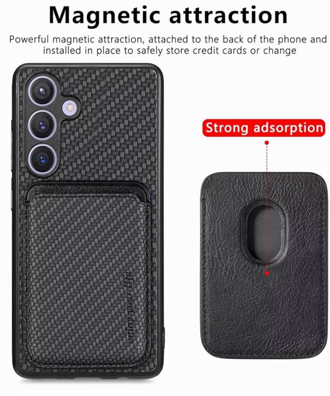 Samsung Galaxy S24 case magnetic back magsafe card holder leather pocket