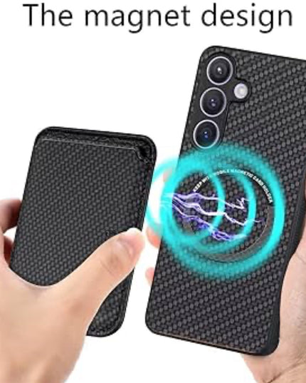 Samsung Galaxy S24 case magnetic back magsafe card holder leather pocket
