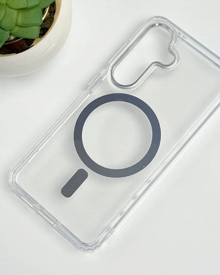 Samsung galaxy S24 clear case with magnetic charging ring