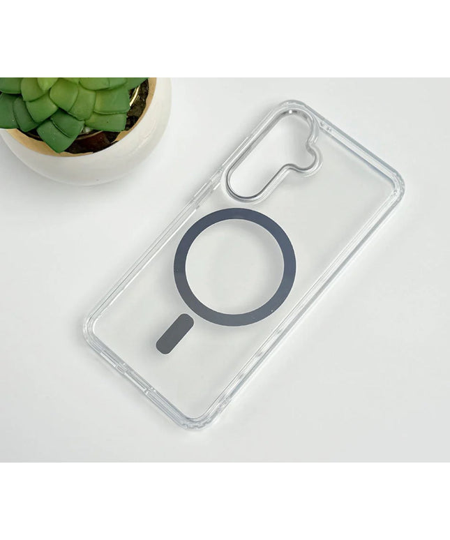 Samsung galaxy S24 clear case with magnetic charging ring