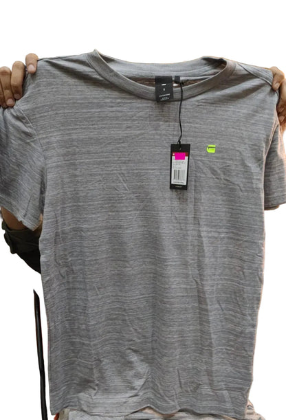 G-Star Raw grey marl base t-shirt with neon green logo badge