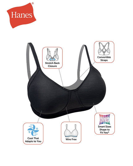 SIZE: M - Hanes Women's Cooling Comfort Wireless Bra W507