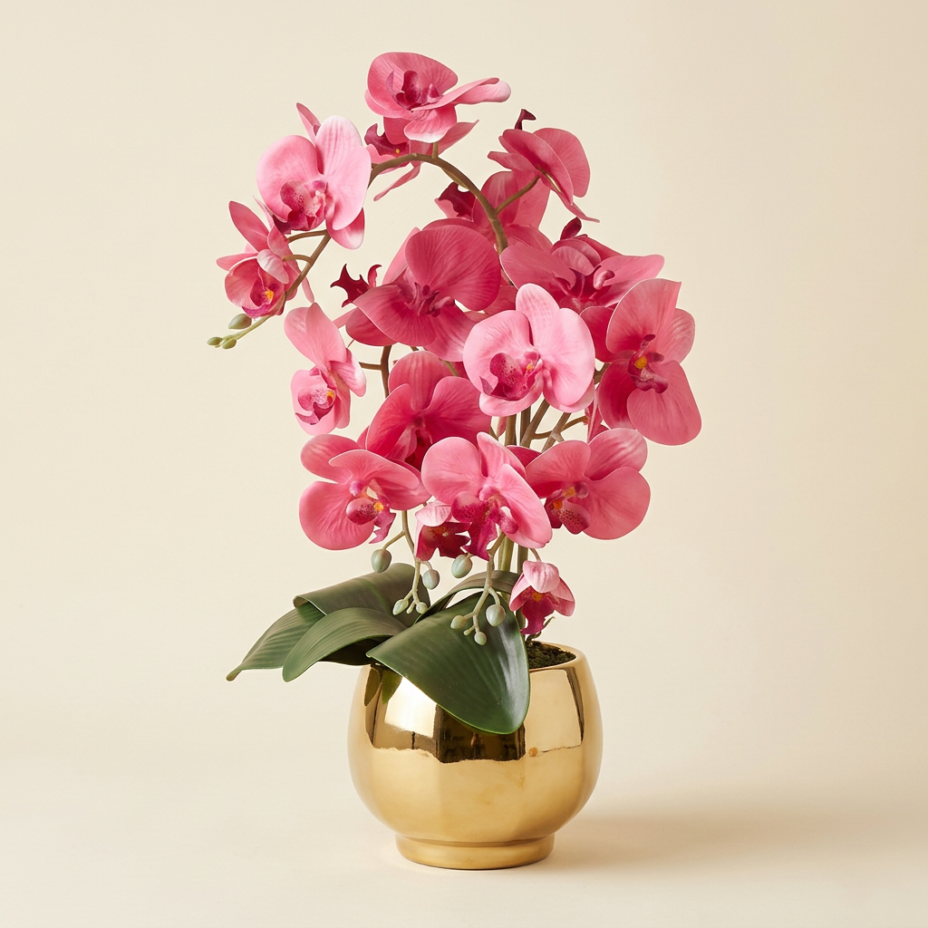 Royal Pink Orchid Floral Arrangement for Home Decor