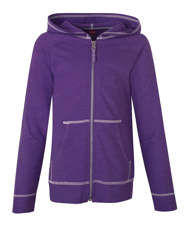 SIZE: XL - Hanes Girls Slub Jersey Full-Zip Hoodie