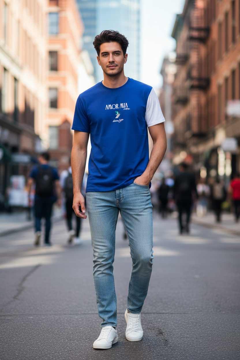 Amor Mia T-Shirt on Male Model