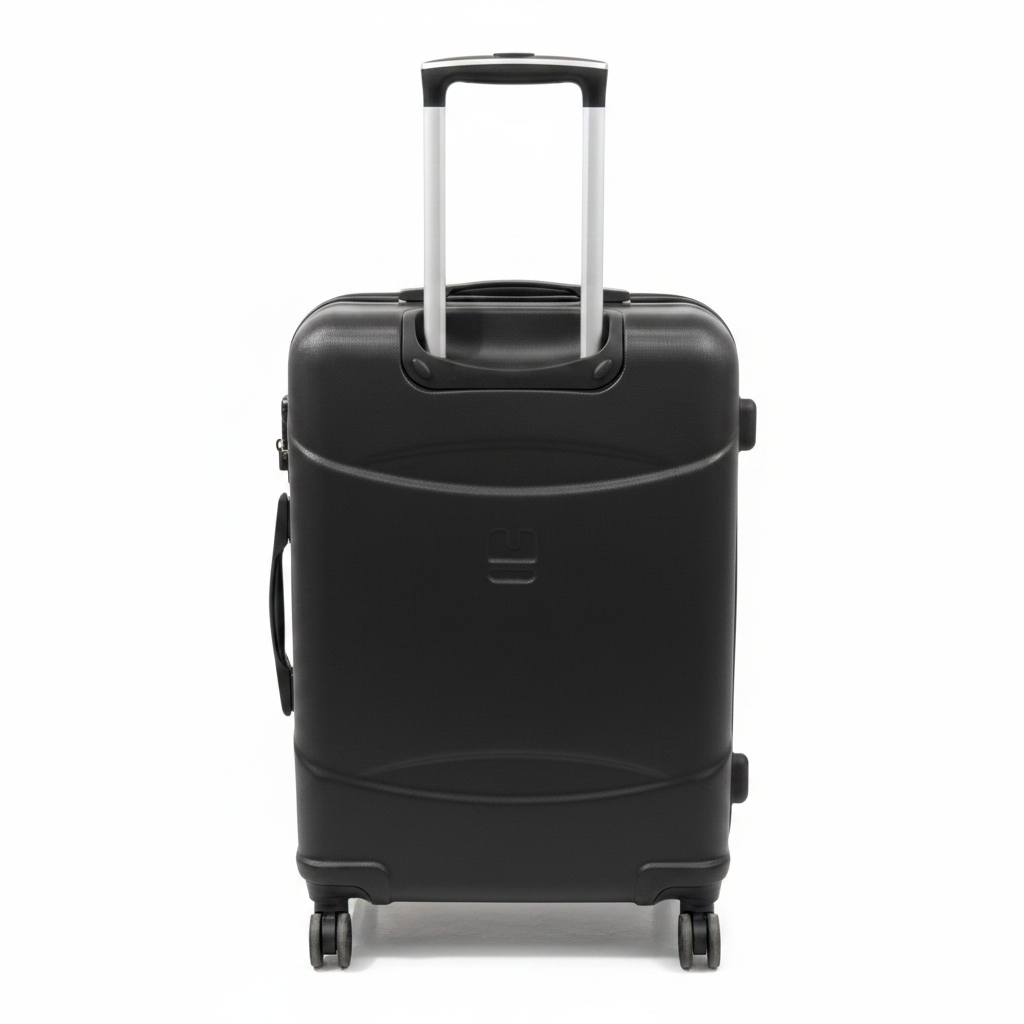 Back view - black luggage