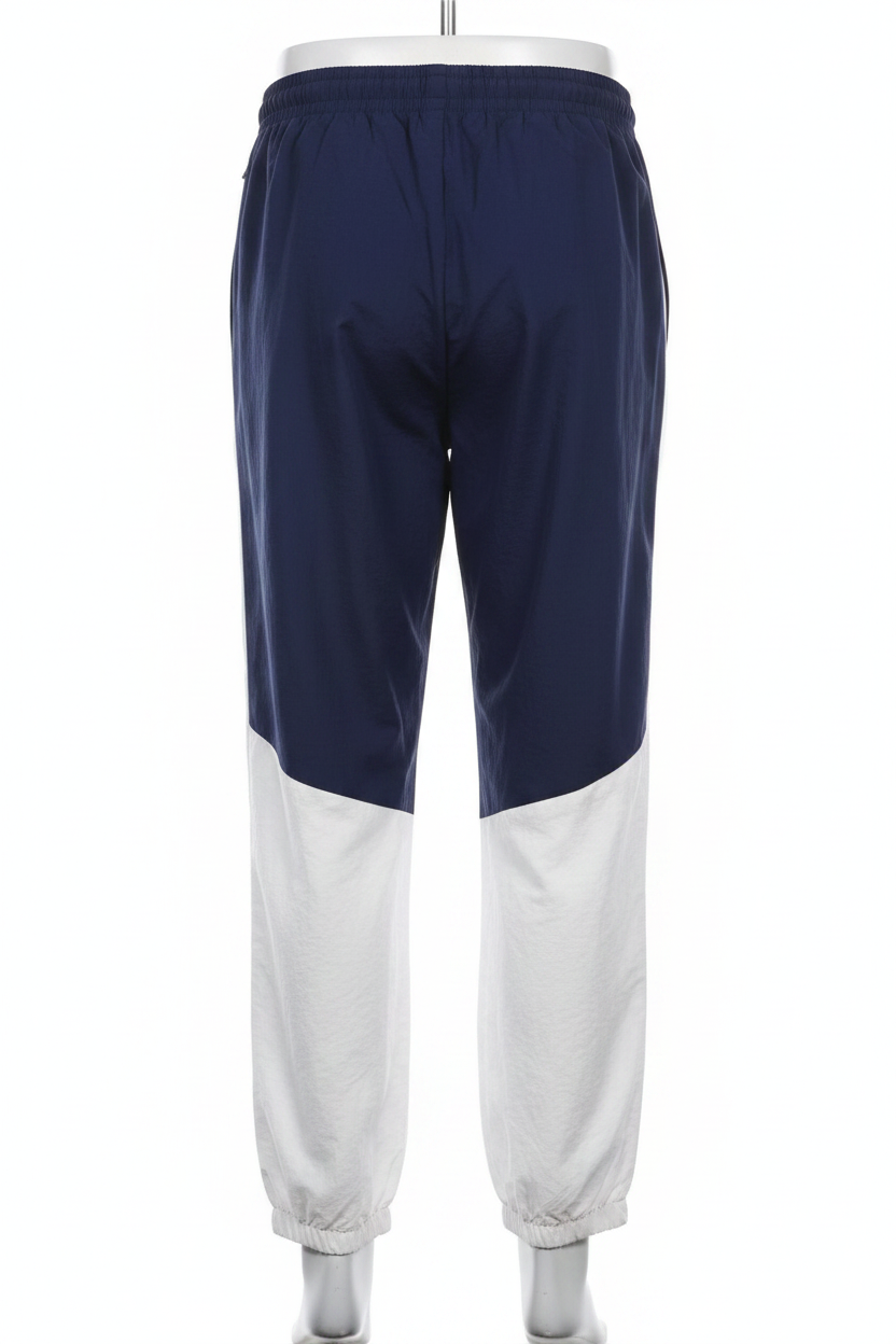 Back View - Navy White Colorblock Joggers