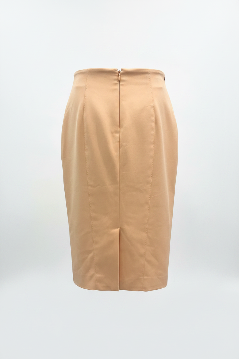 Back View - Peach Pencil Skirt