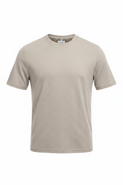 Beige Diamond Texture Shirt - E-commerce Photo