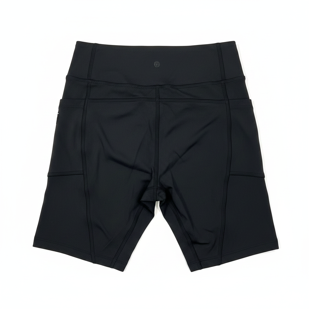 Black Cargo Bike Shorts - Back