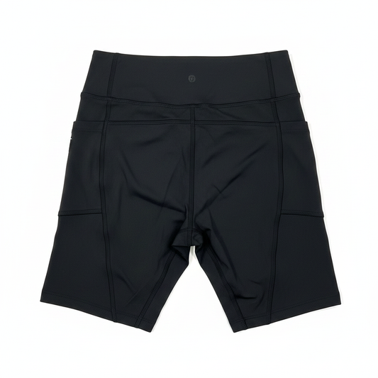 Black Cargo Bike Shorts - Back