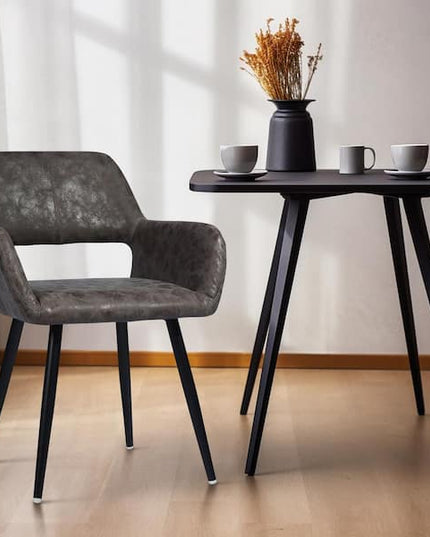 Cromwell Black Vintage Faux Leather Dining Chair