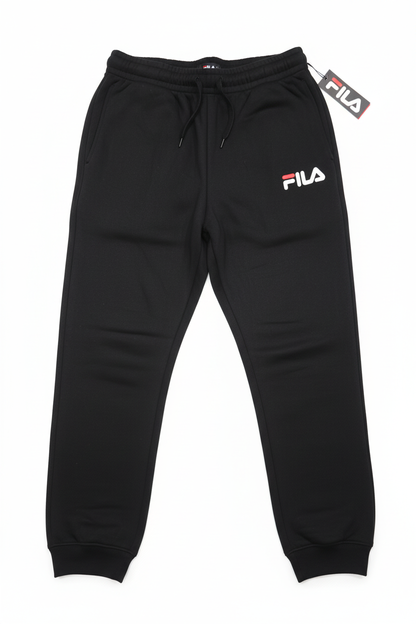 Fila Classic black heavy joggers with embroidered logo and tag