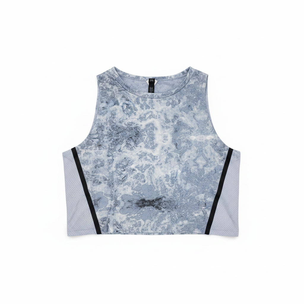 Blue Floral Crop Top - Front