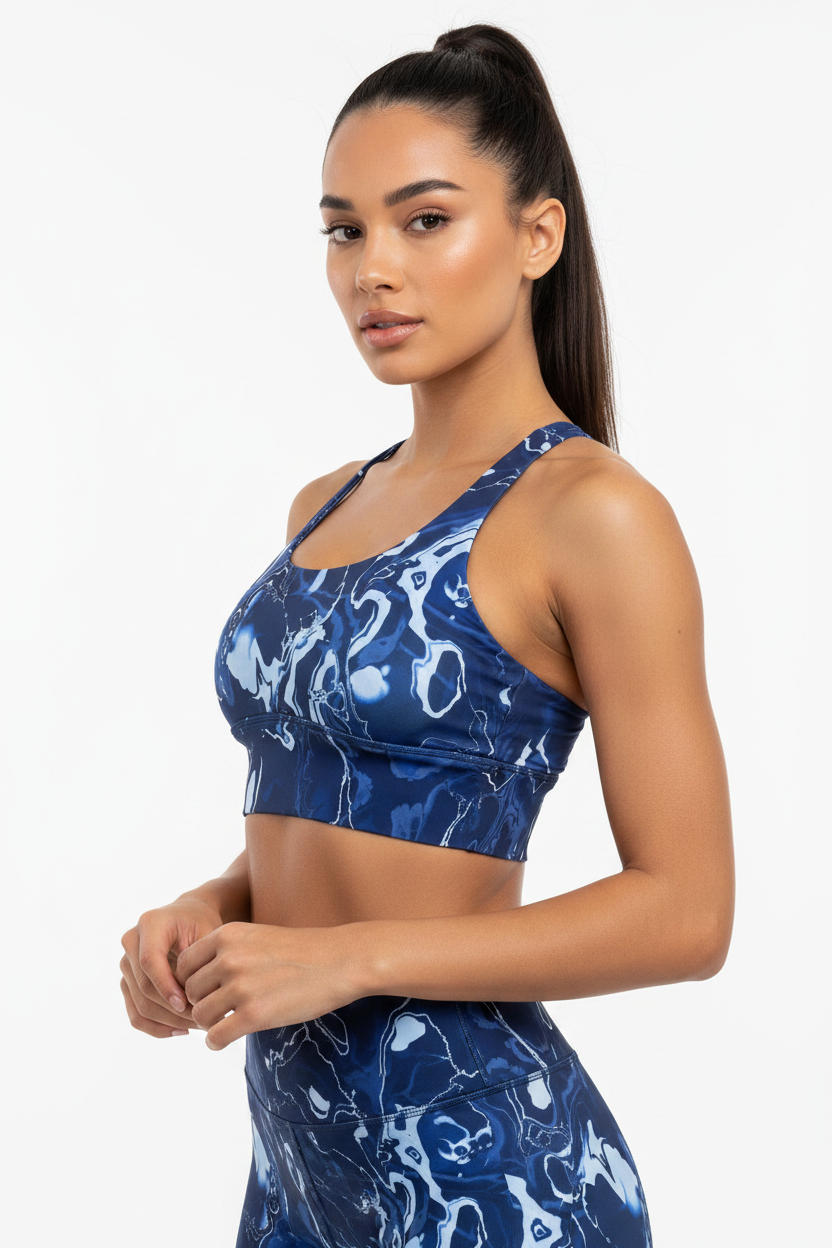 Blue Marble Sports Bra – Model